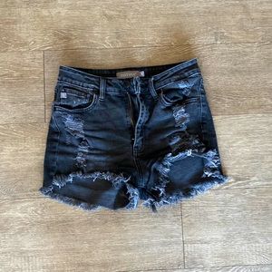 Black denim shorts. Gently worn. Size Small
